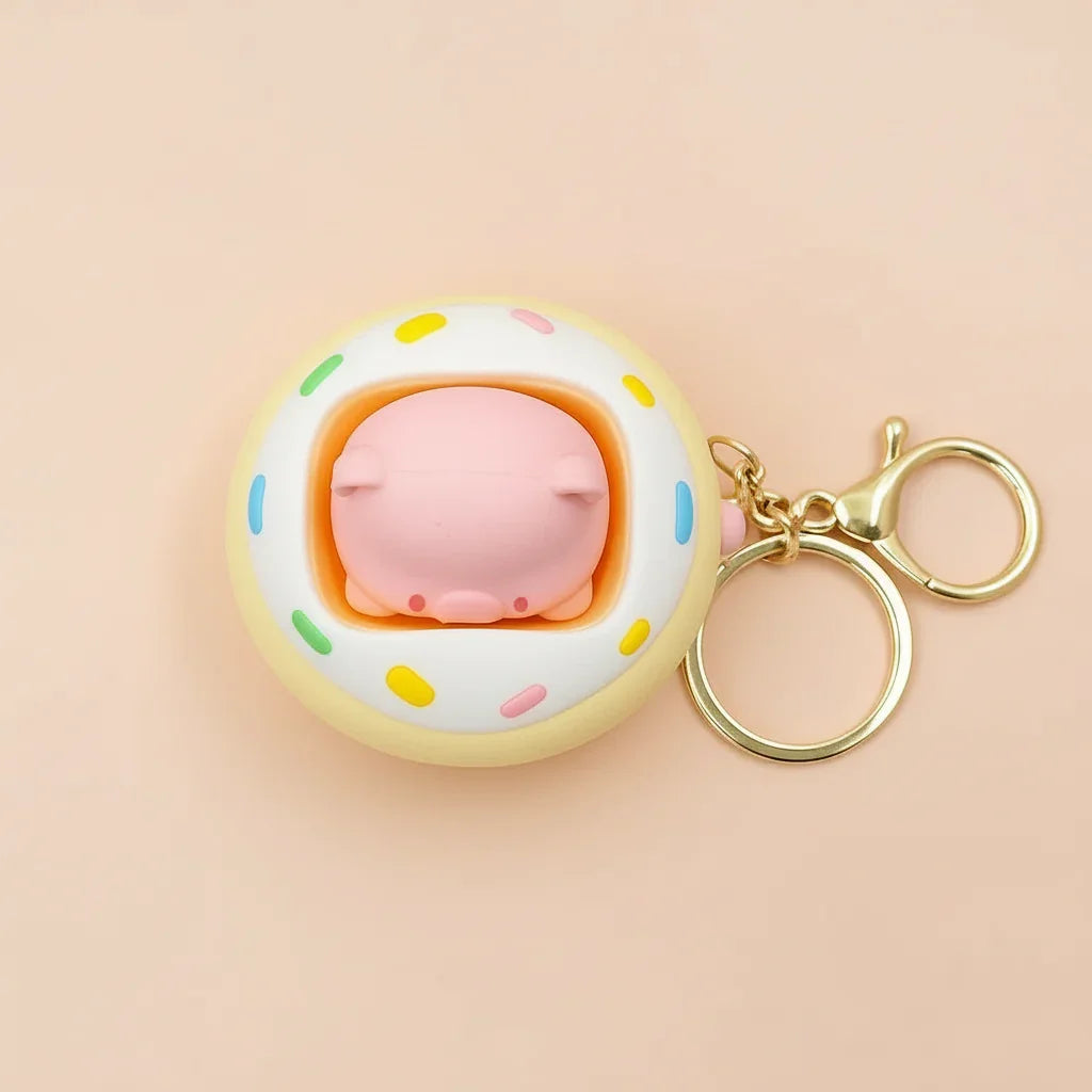 Pop Out Pig Silicone keychain