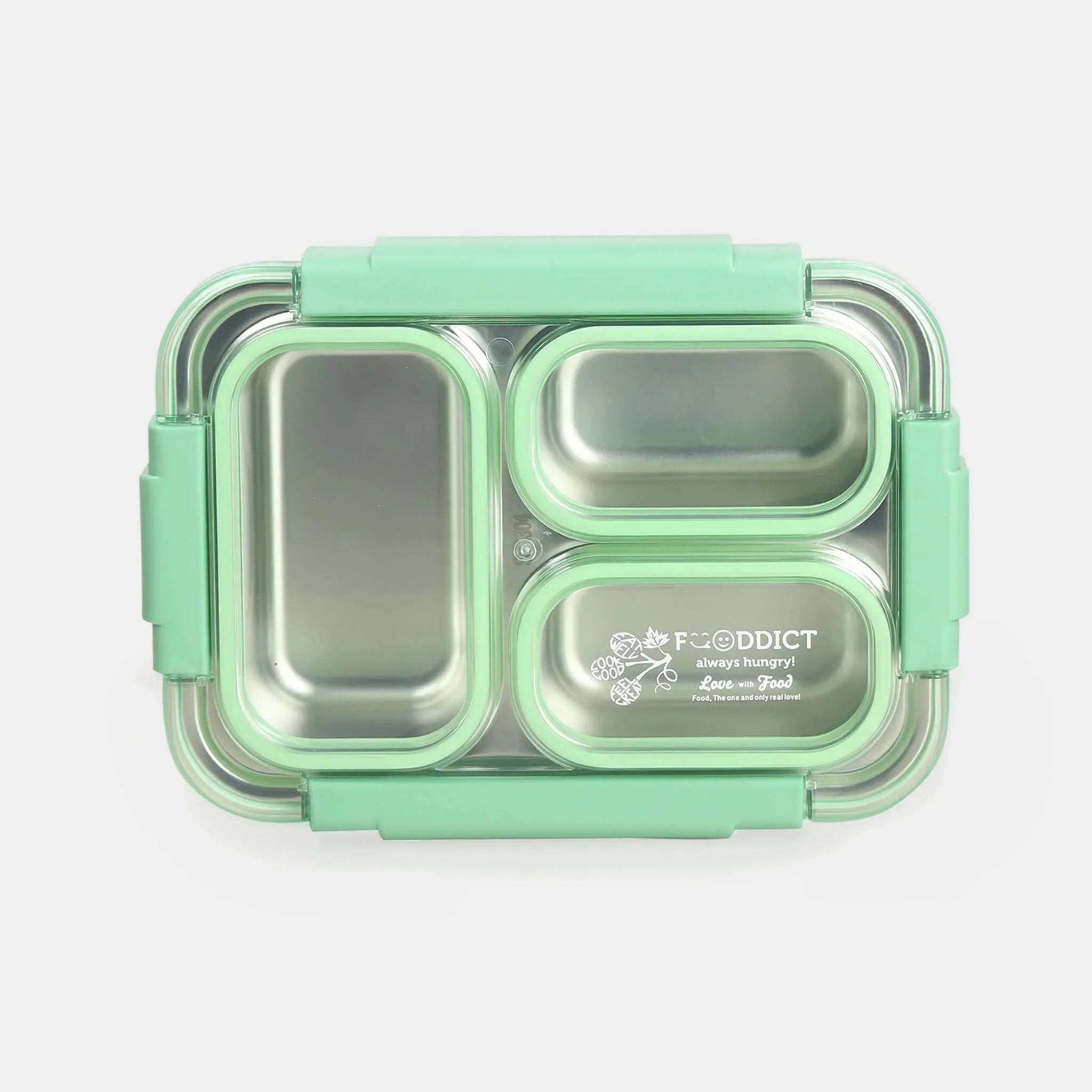 Korean Bento Box 3 Grid - Green