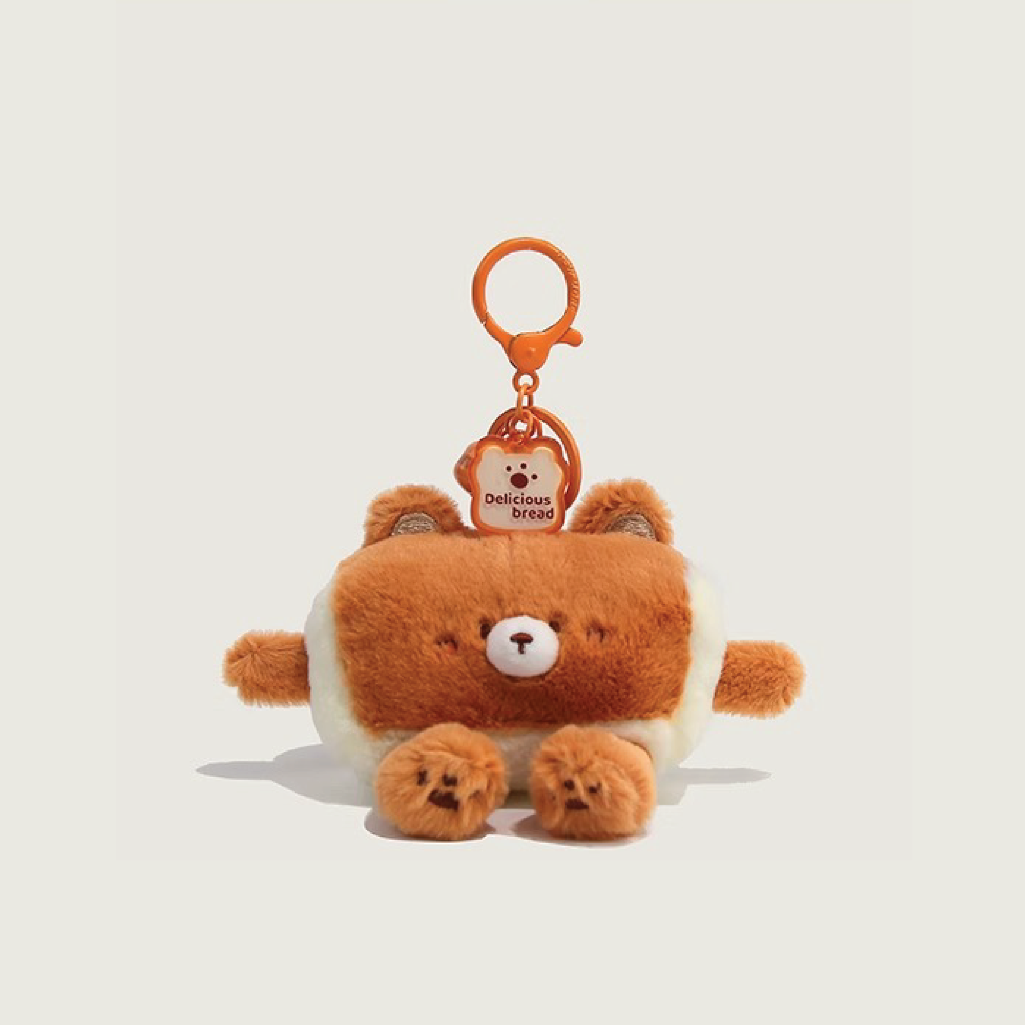Bread Slice Square Plushie Keyring
