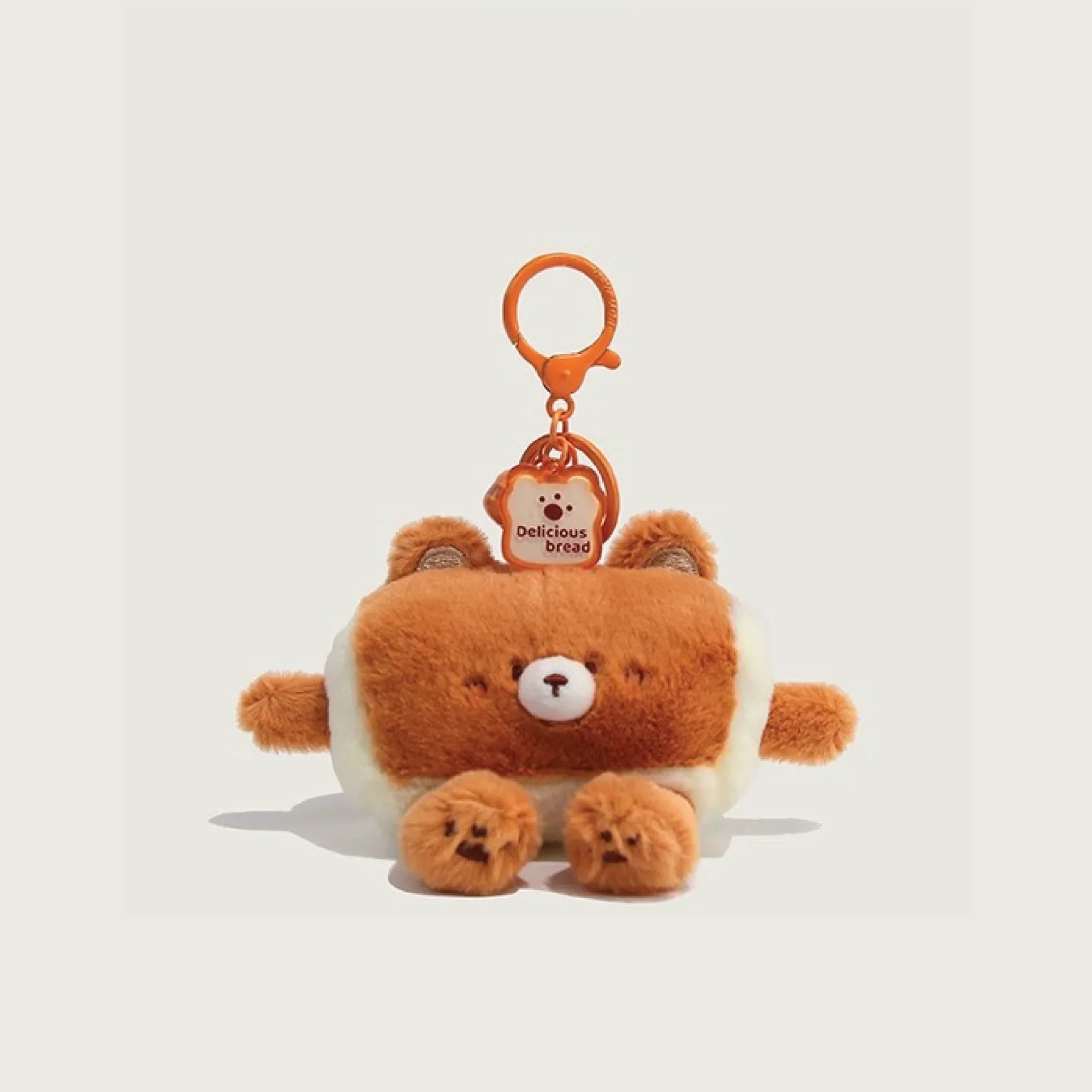 Bread Slice Square Plushie Keyring