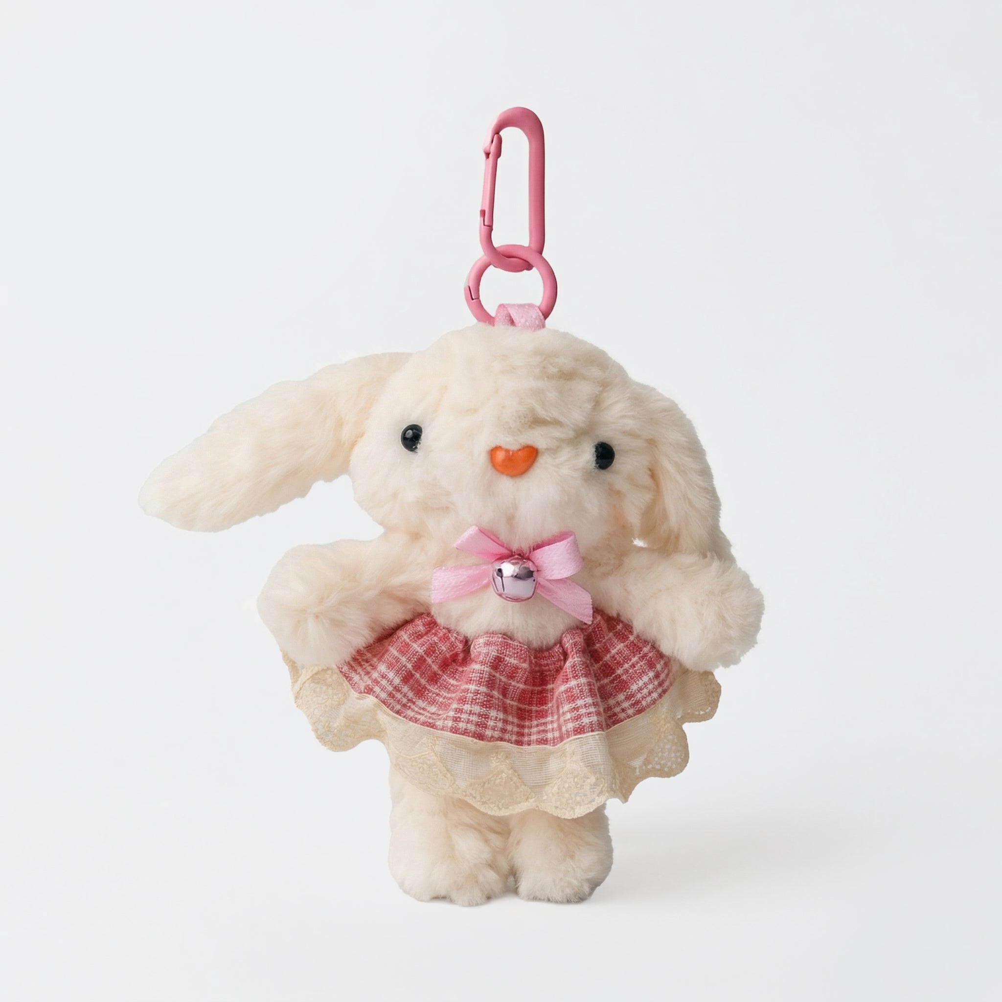 Pink Dress Bunny Plushie Keyring