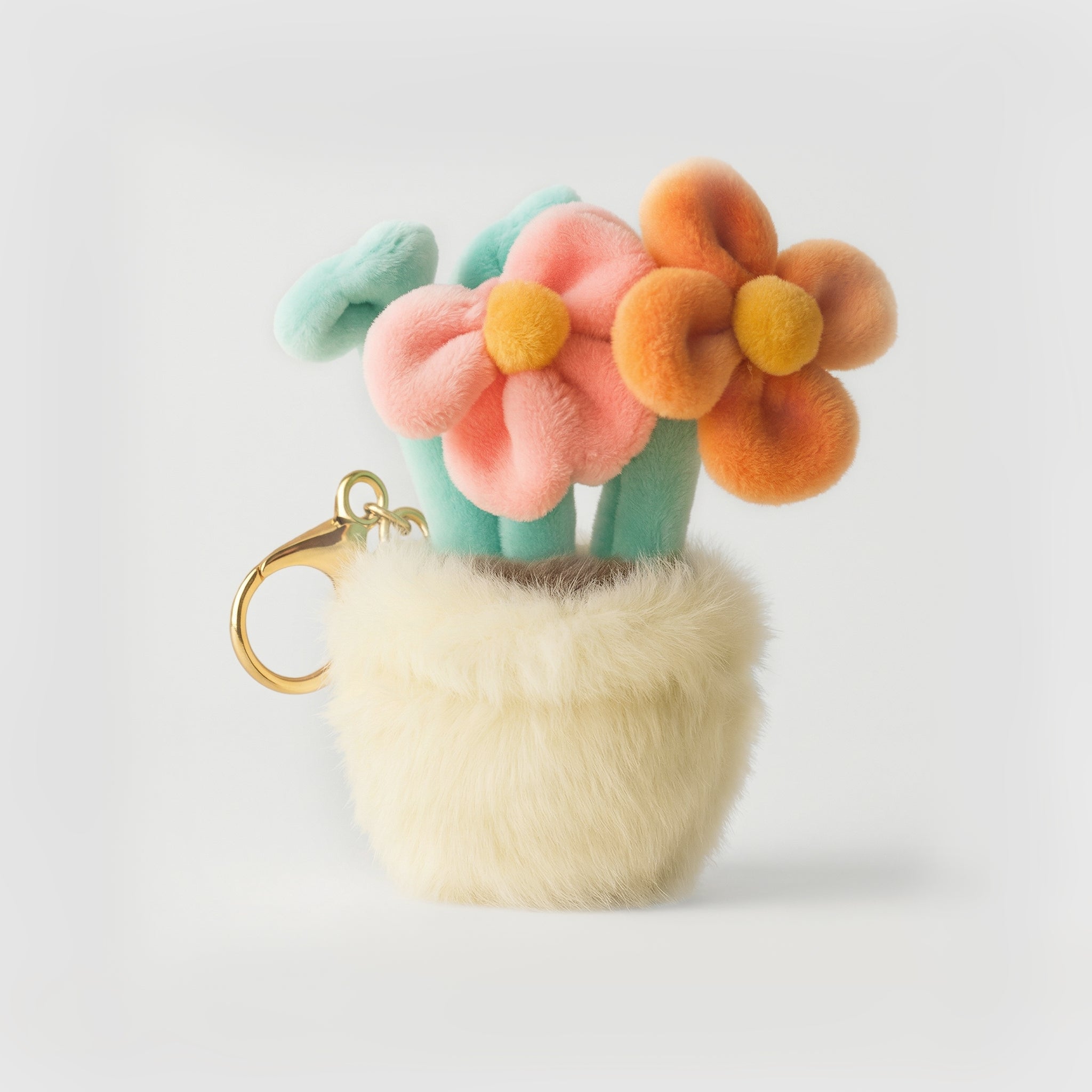 Colorful Daisies Pot Plushie Keyring