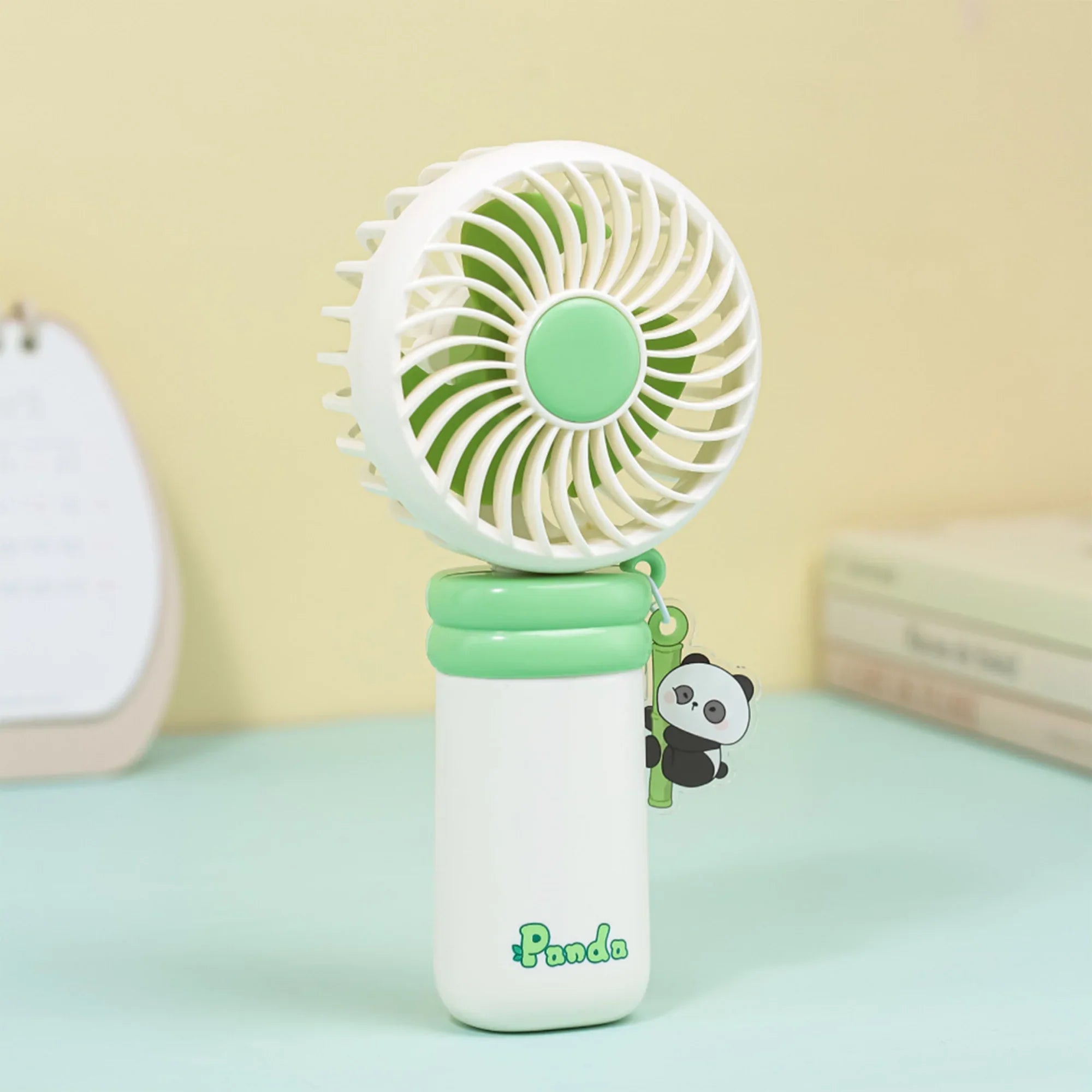 Panda Charm Keyring Portable Fan