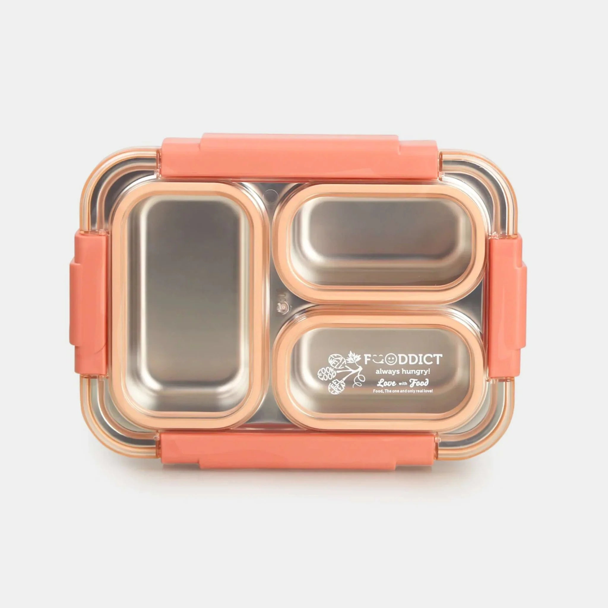 Korean Bento Box 3 Grid - Orange