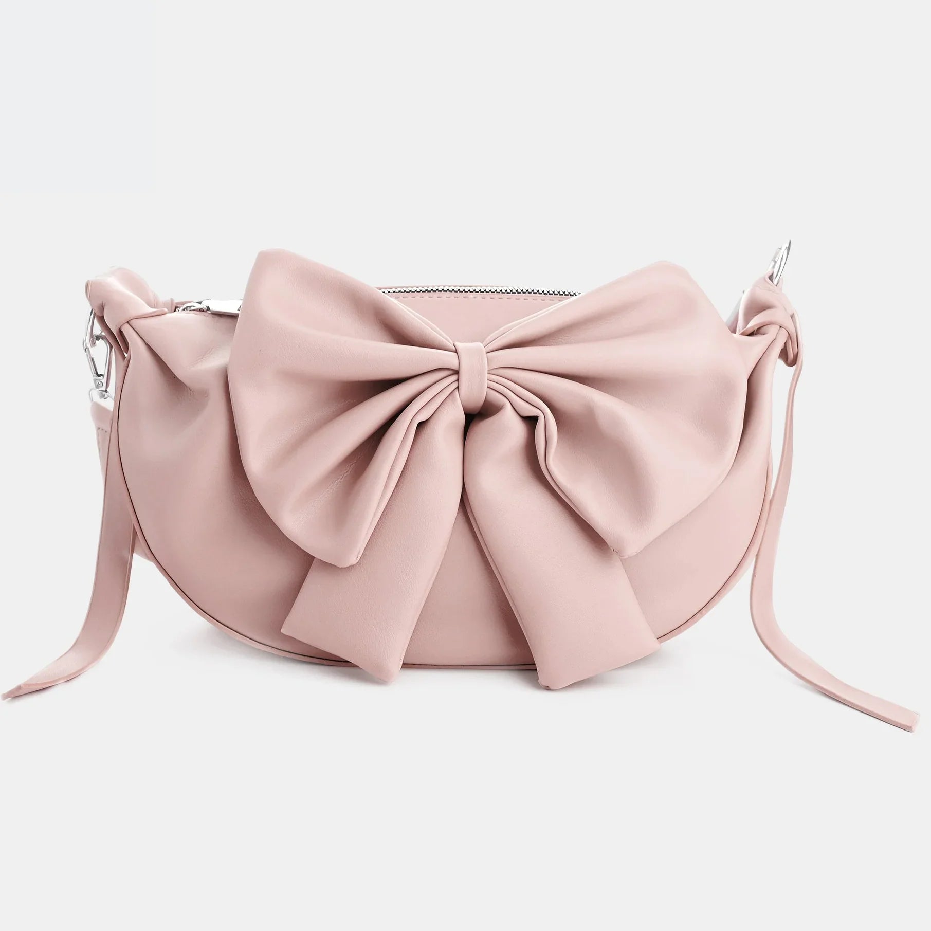 Round Bow Sling Bag - Beige