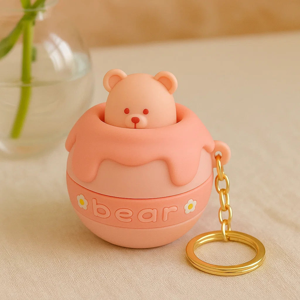Pop Out Bear Silicone keychain