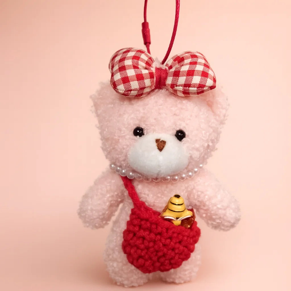 Pearl Plushie Keyring - Red