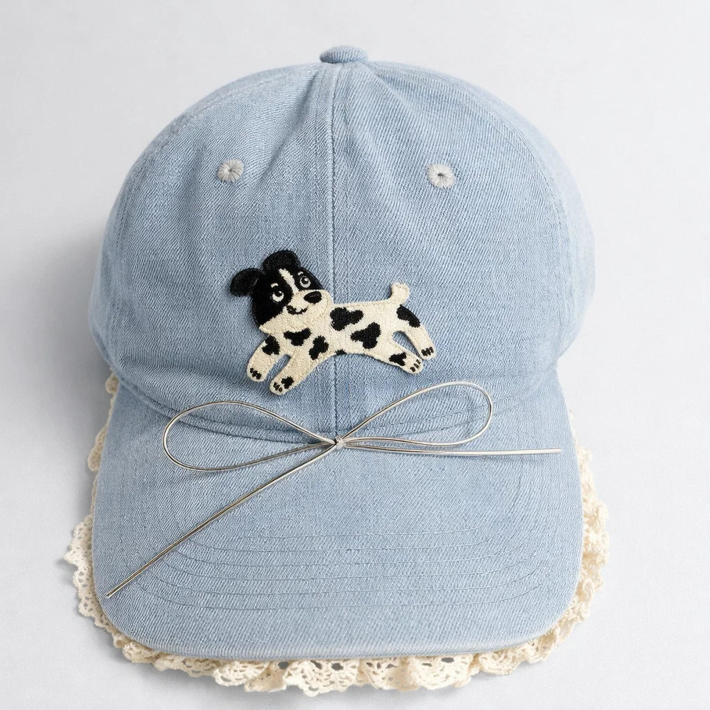 Cute Dog Denim Baseball Cap