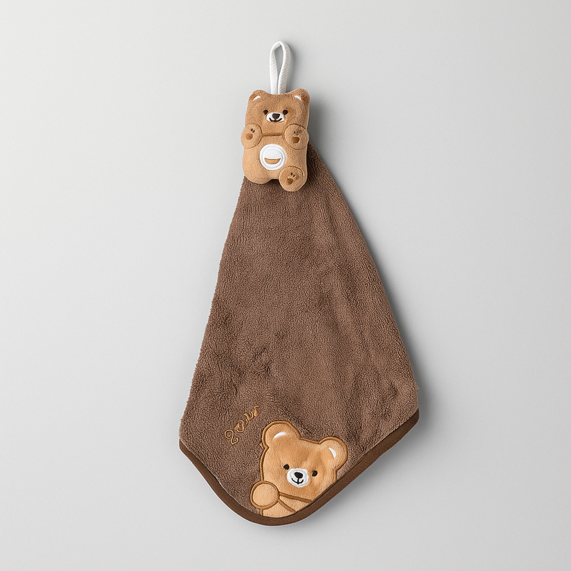 Bear Plush Towel Brown