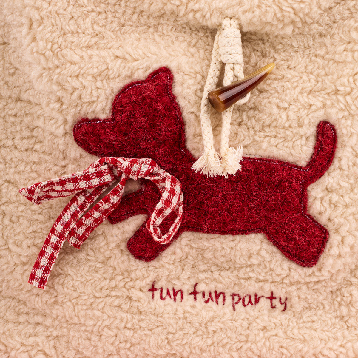 Cherry Paws Fur Tote Bag - Beige