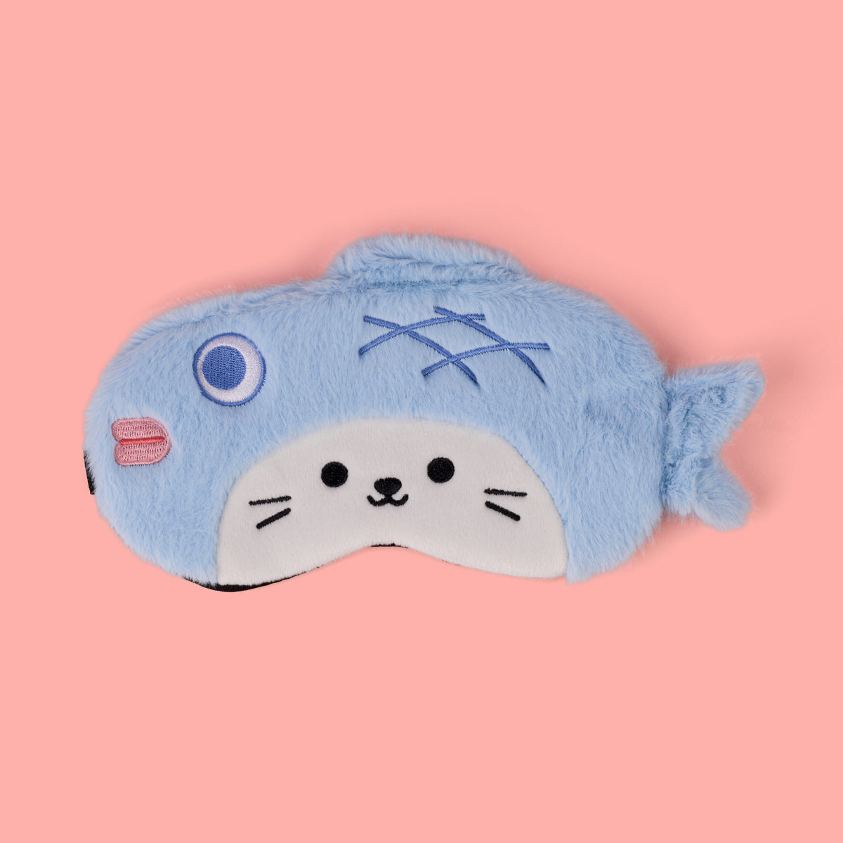 Plush Fish Eye Mask - Blue