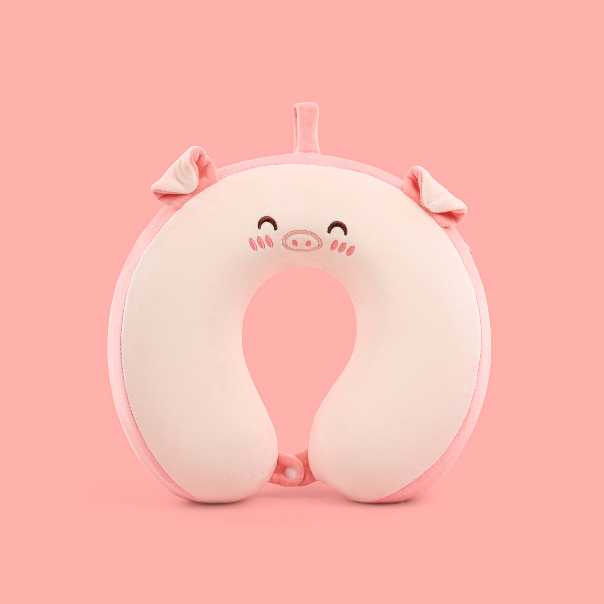 Piggy Puff U Pillow- Pink