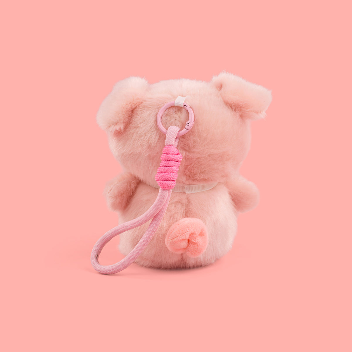 Pudding Piggy Plushie Keyring- Pink