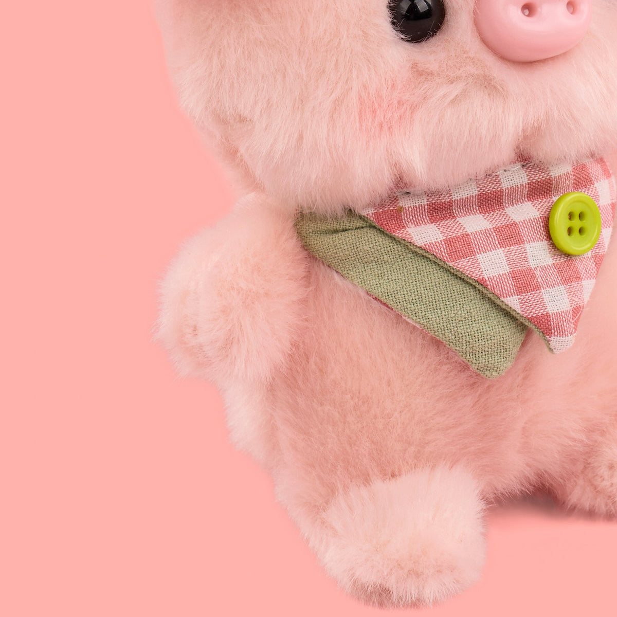Pudding Piggy Plushie Keyring- Pink
