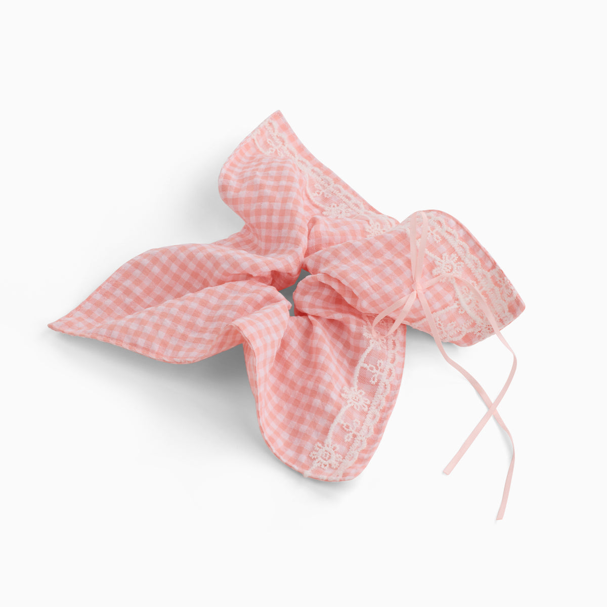 Blush Petal Gingham Scrunchie