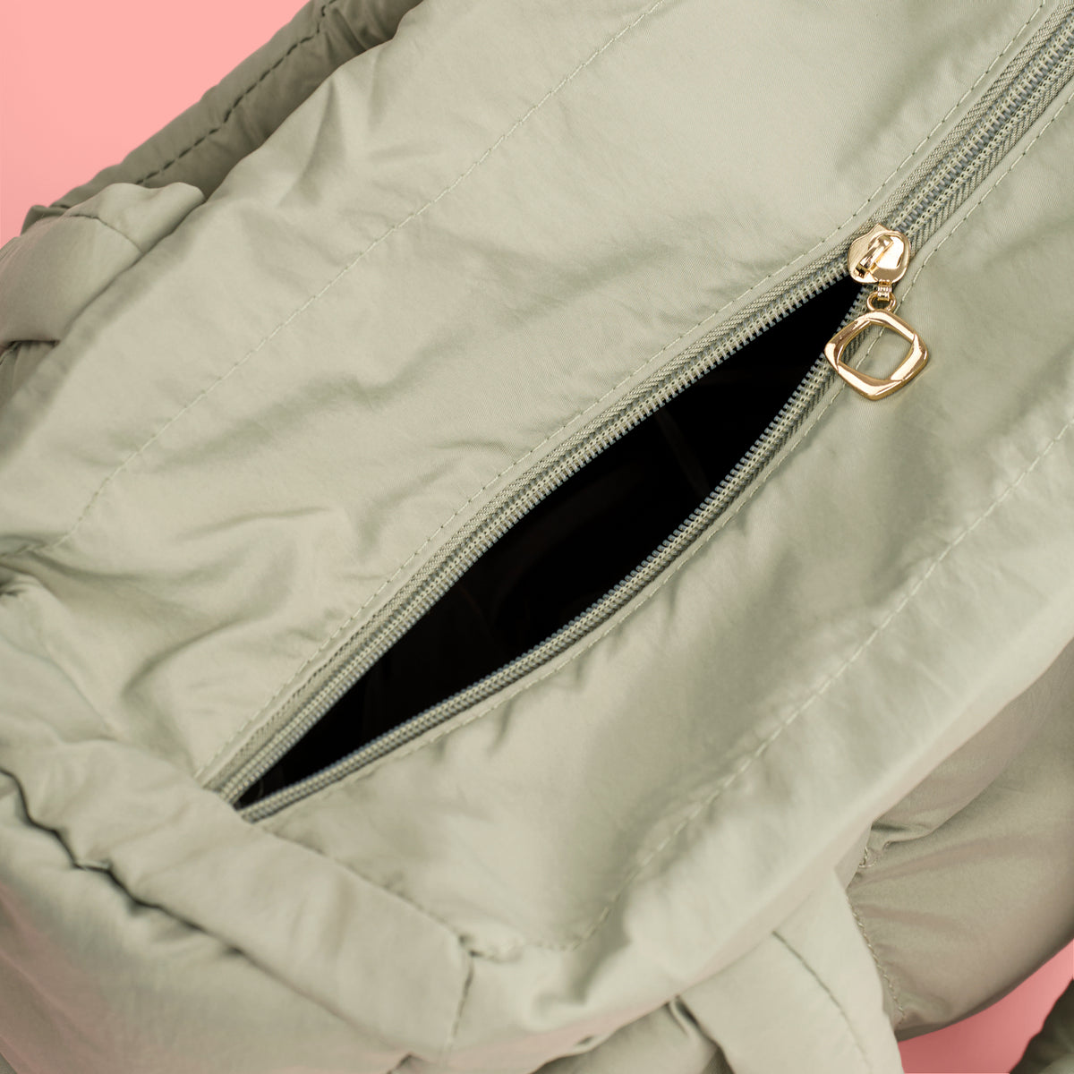Puffed Tote Bag Olive green