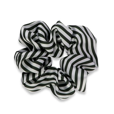 Green Korean Style Striped Scrunchie
