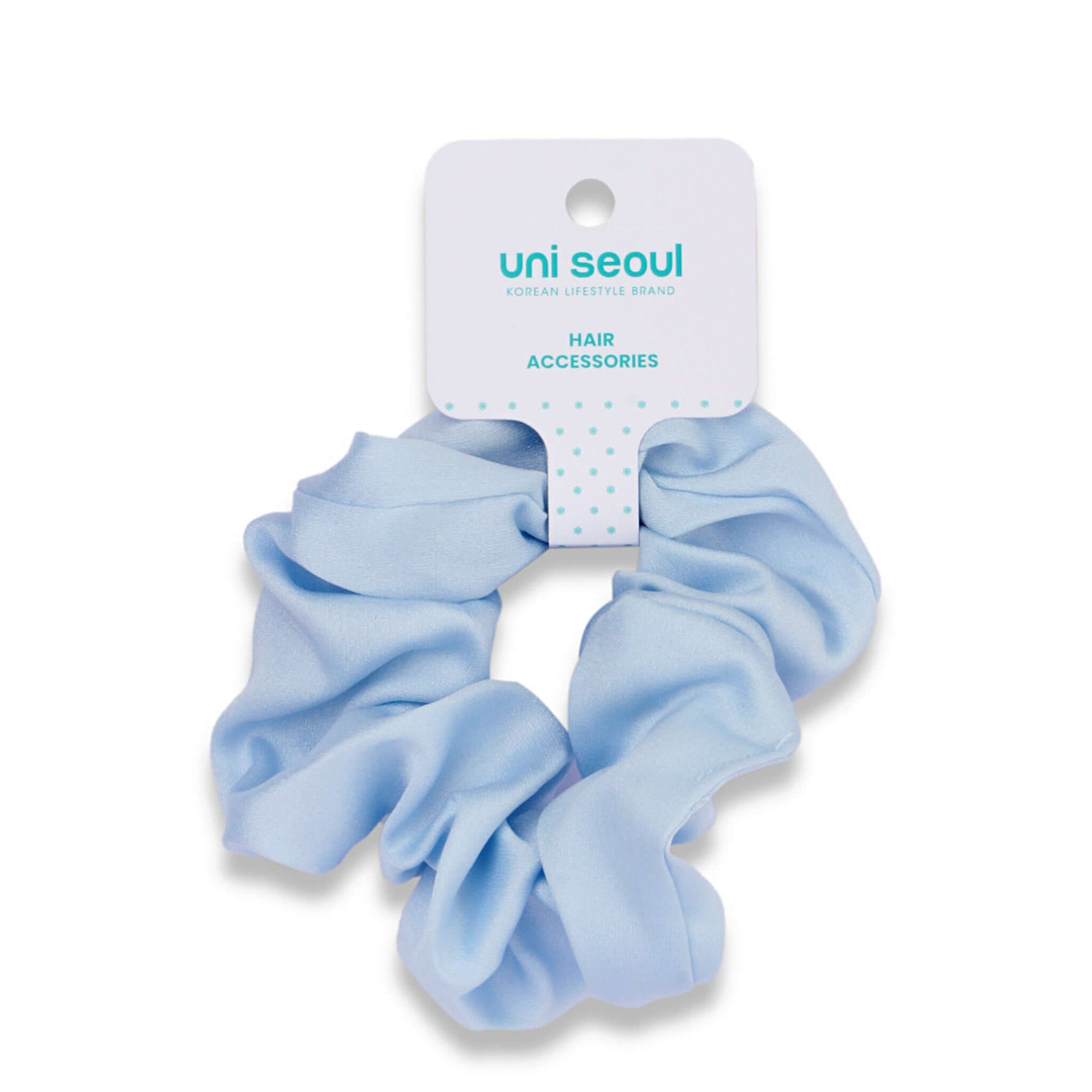 Korean Style Midnight Silk Scrunchie - Light Blue