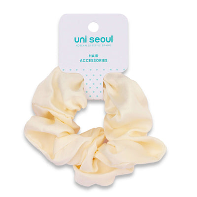Korean Style Midnight Silk Scrunchie - Cream