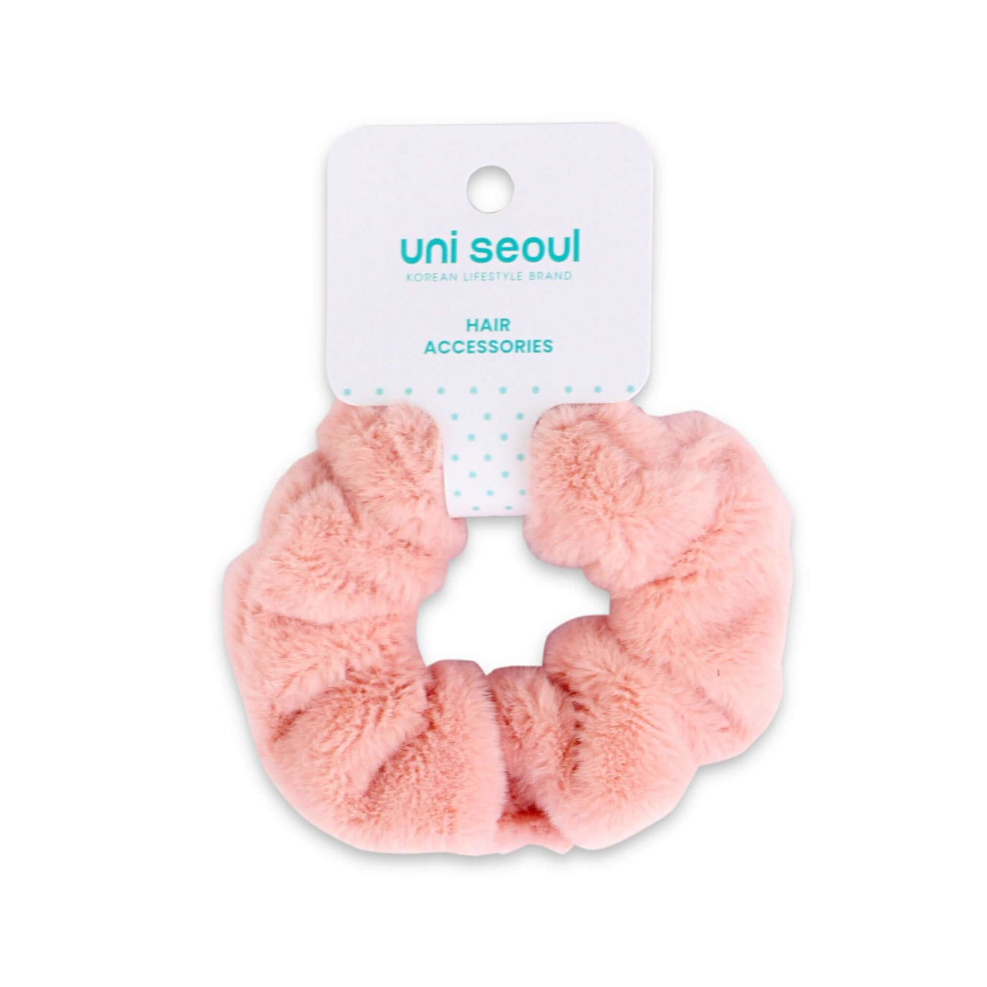 Korean Style Furry Hair Scrunchie - Pink
