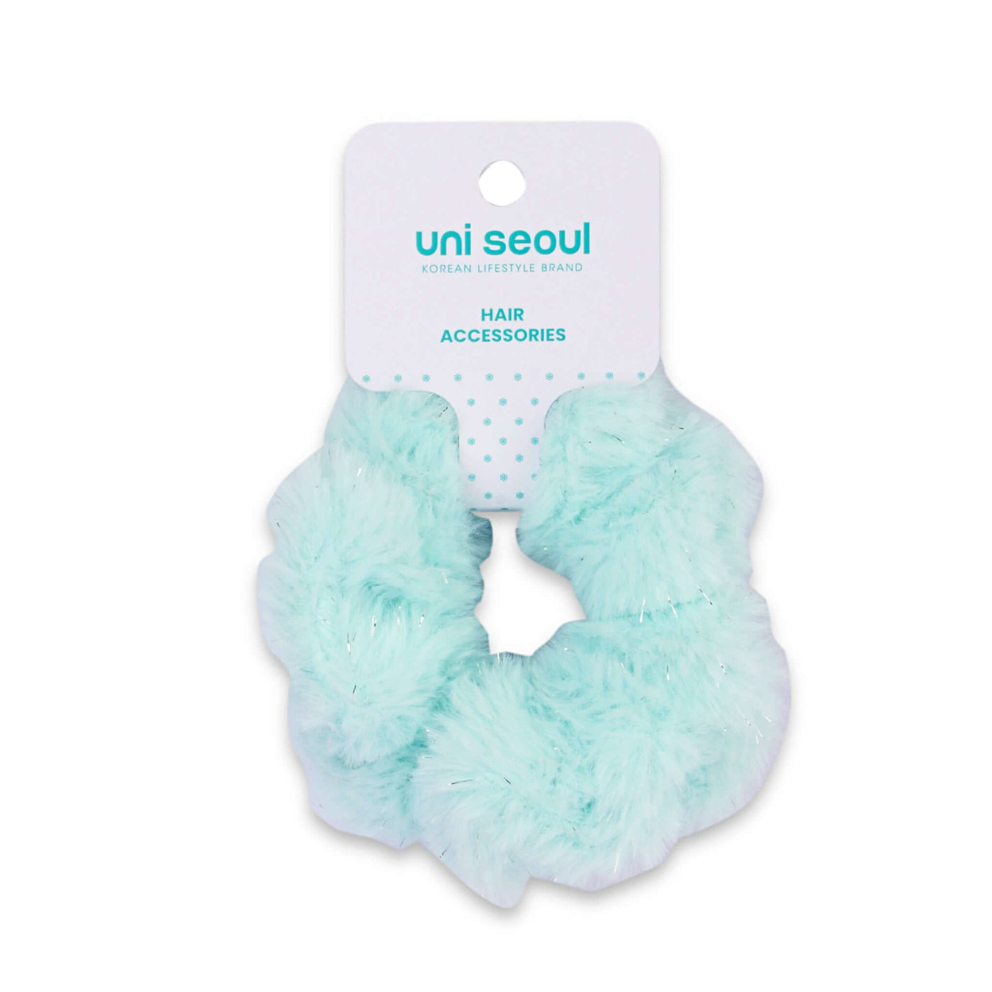 Korean Style Furry Hair Scrunchie - White