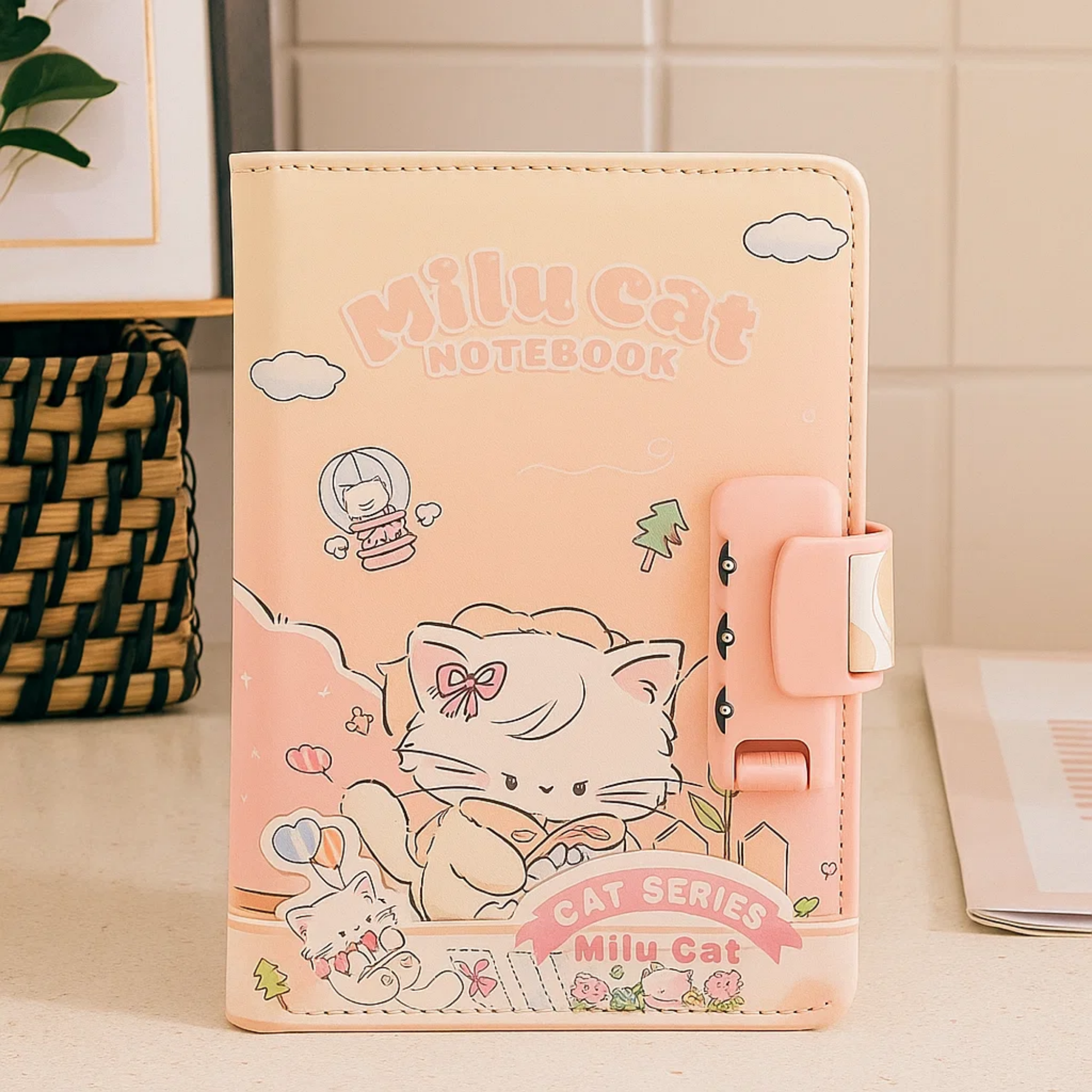 Milu Cat Notebook - Garden Bliss