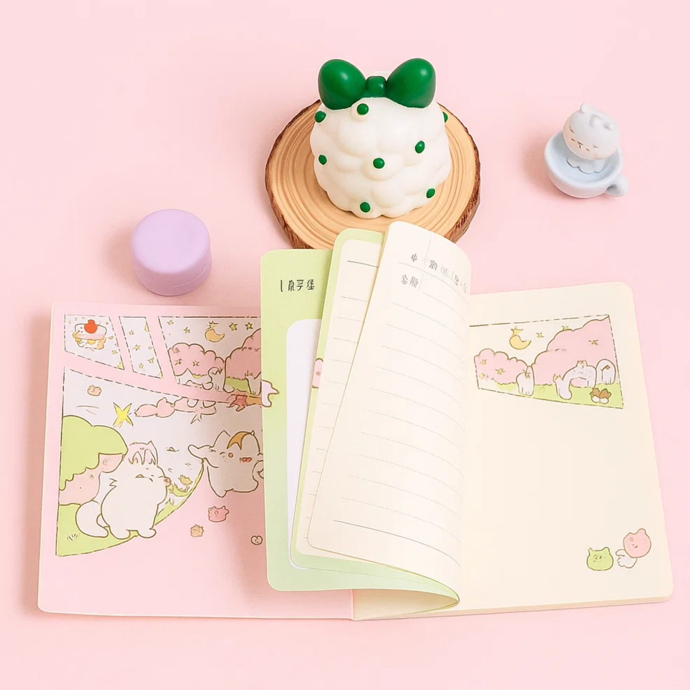 Milu Cat Notebook - Rainbow Dreams