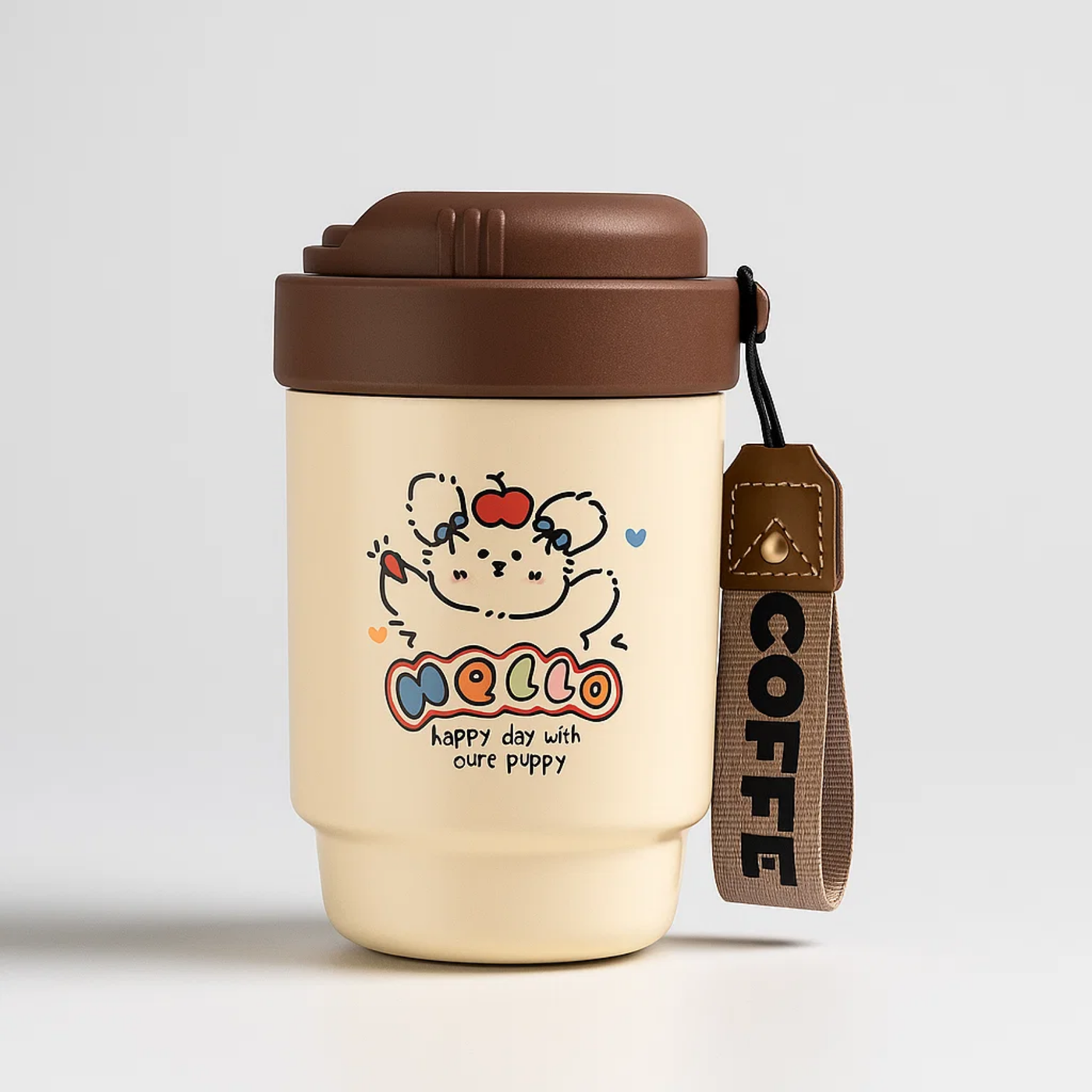Brown Apple Dog Stainless Steel Tumbler