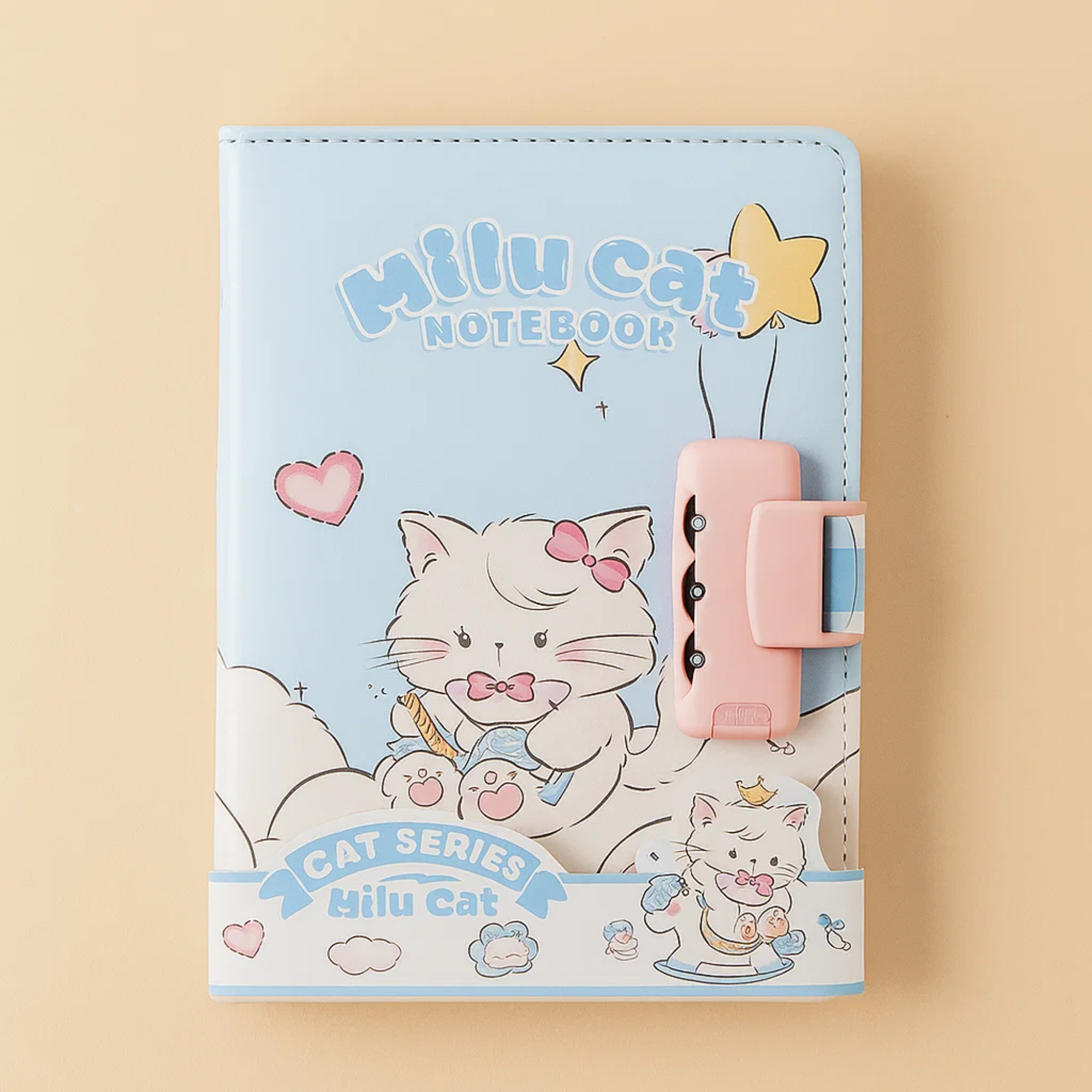 Milu Cat Notebook - Rainbow Dreams