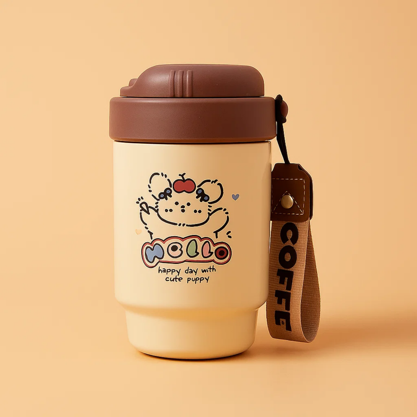 Brown Apple Dog Stainless Steel Tumbler