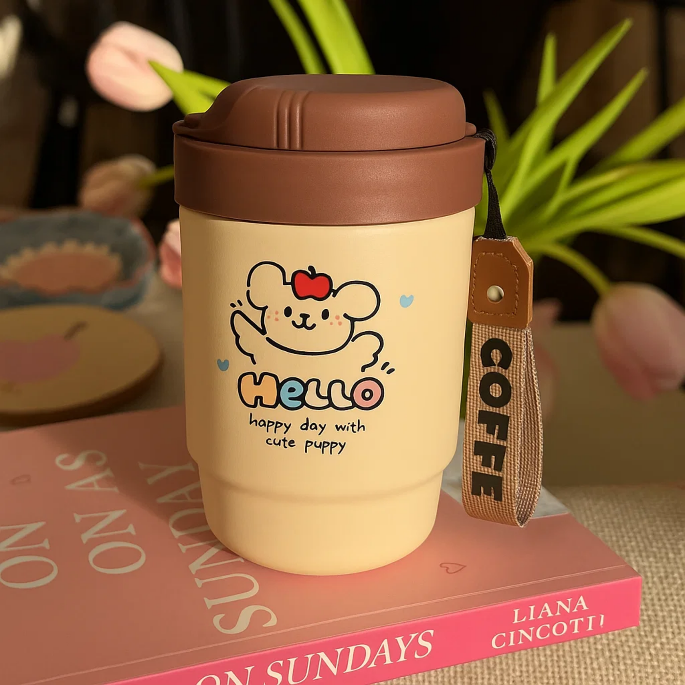 Brown Apple Dog Stainless Steel Tumbler