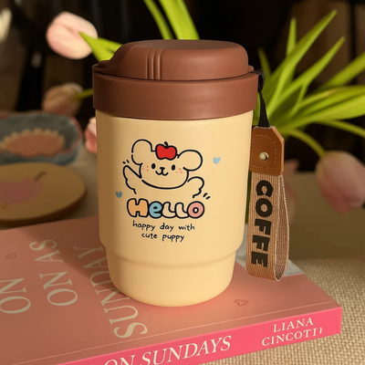 Brown Apple Dog Stainless Steel Tumbler