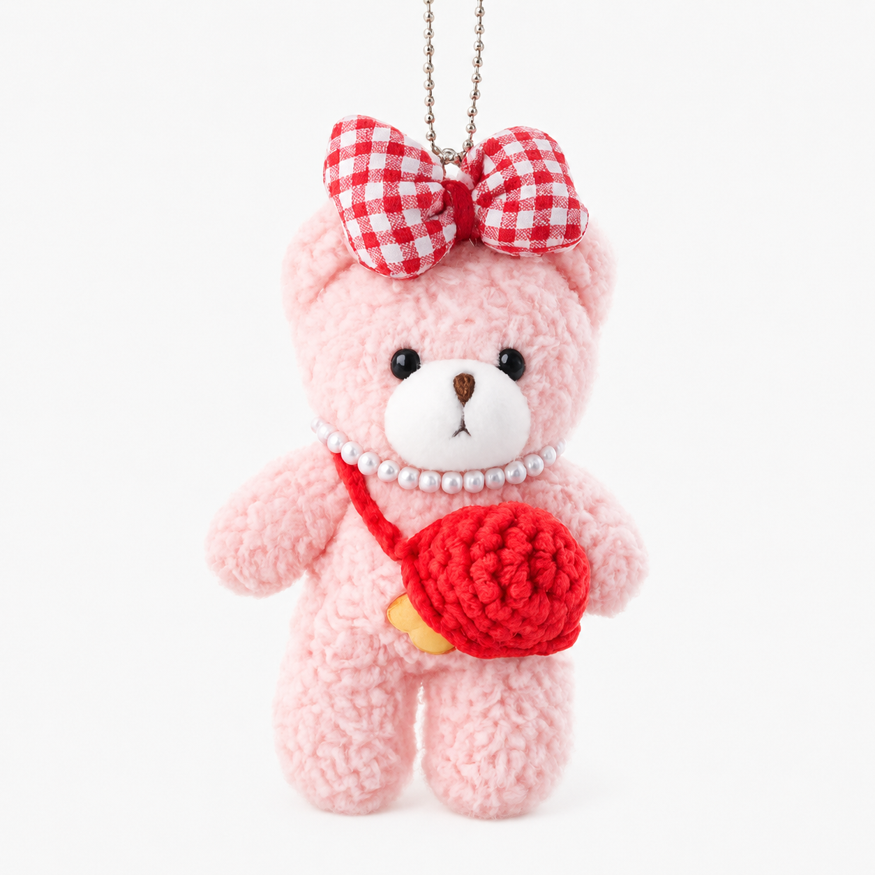 Pearl Plushie Keyring - Red