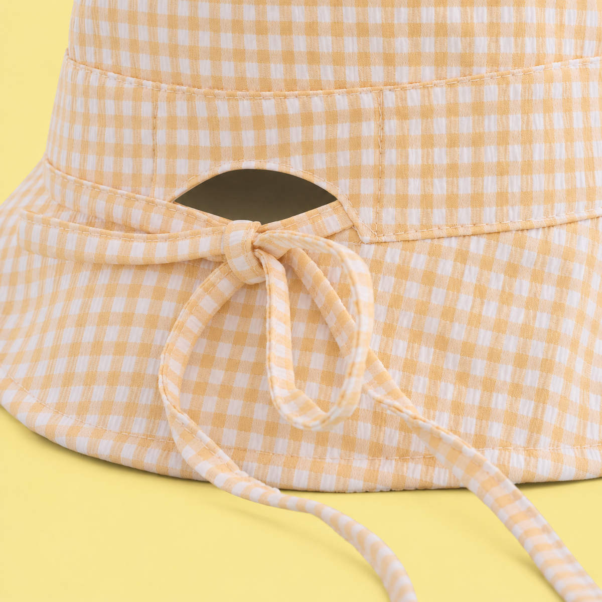 Gingham Bucket Hat - Yellow