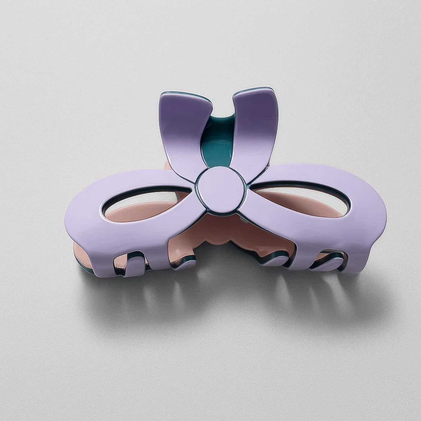 Blue Bow Shaped Solid Claw Clip