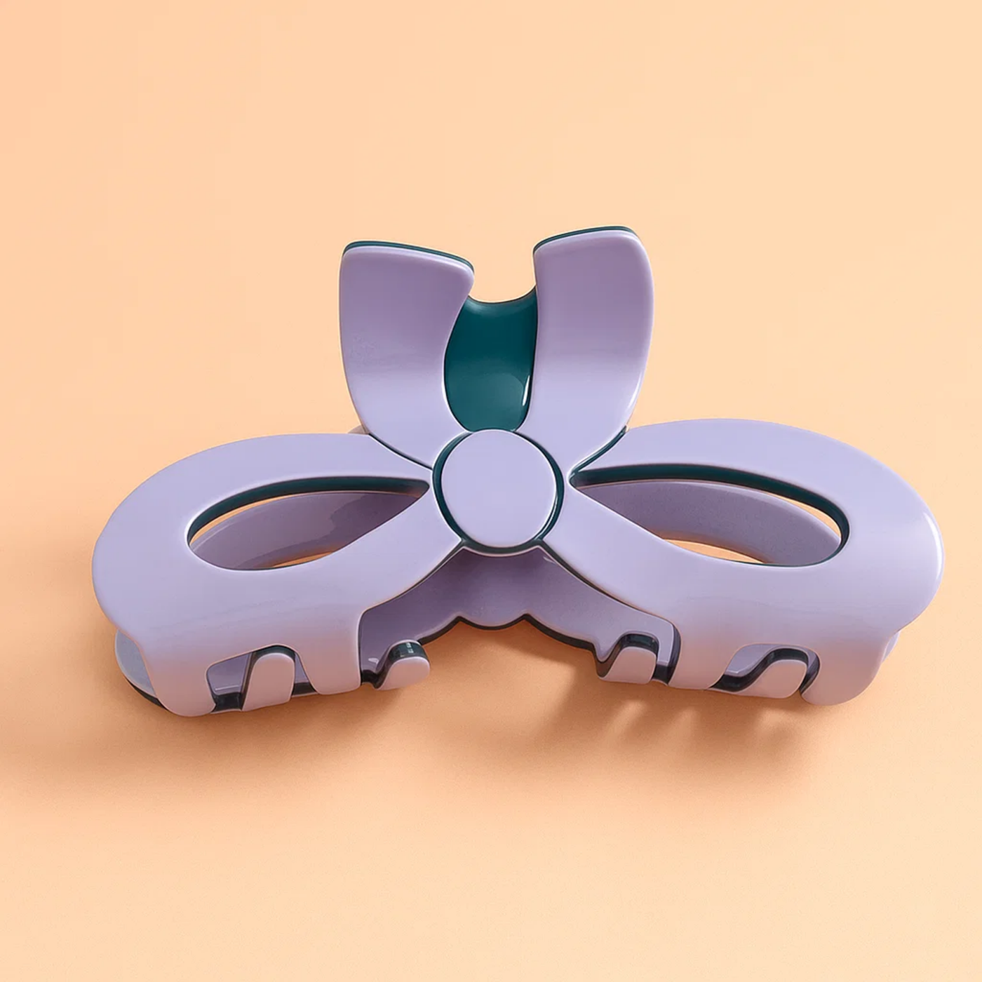 Blue Bow Shaped Solid Claw Clip