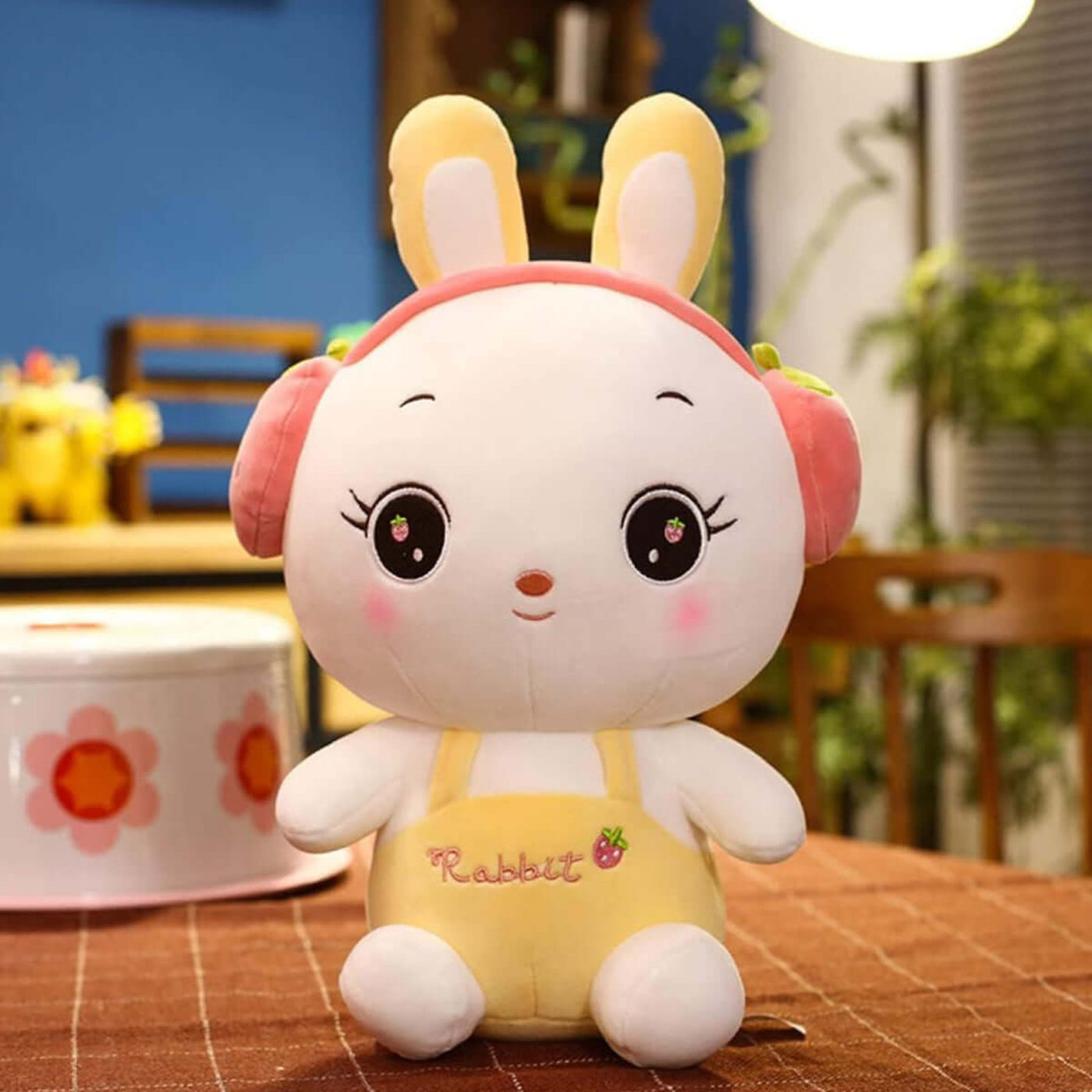 Rabbit Plush Toy with Headphone - Blue