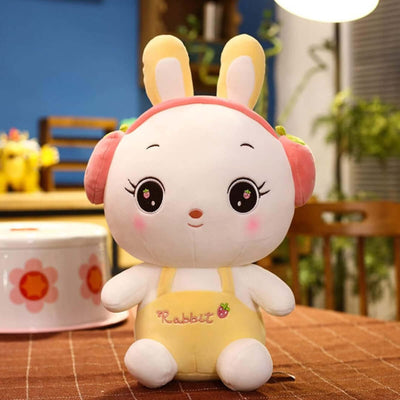 Rabbit Plush Toy with Headphone - Blue