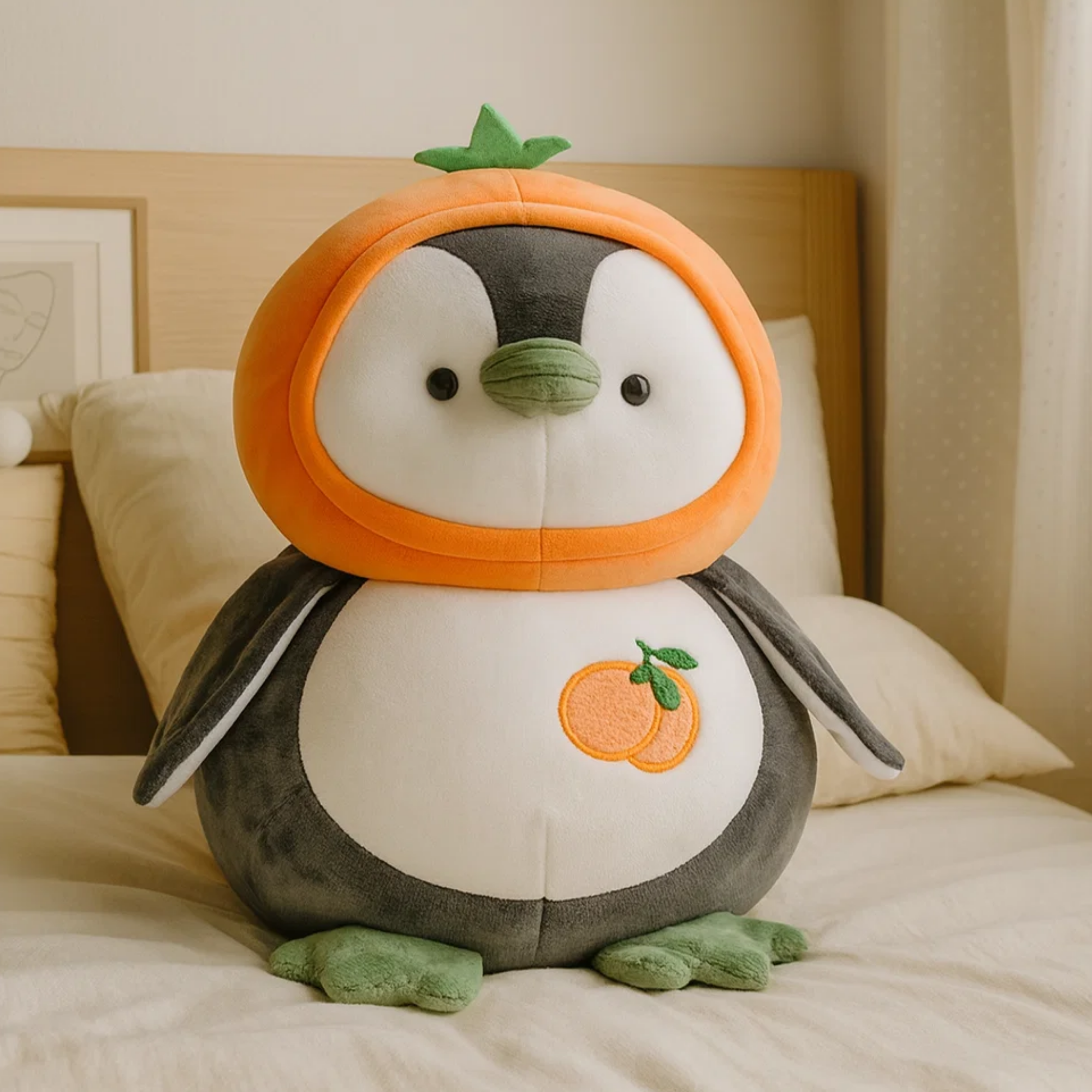 Cute Penguin Plush Toy Orange - Large