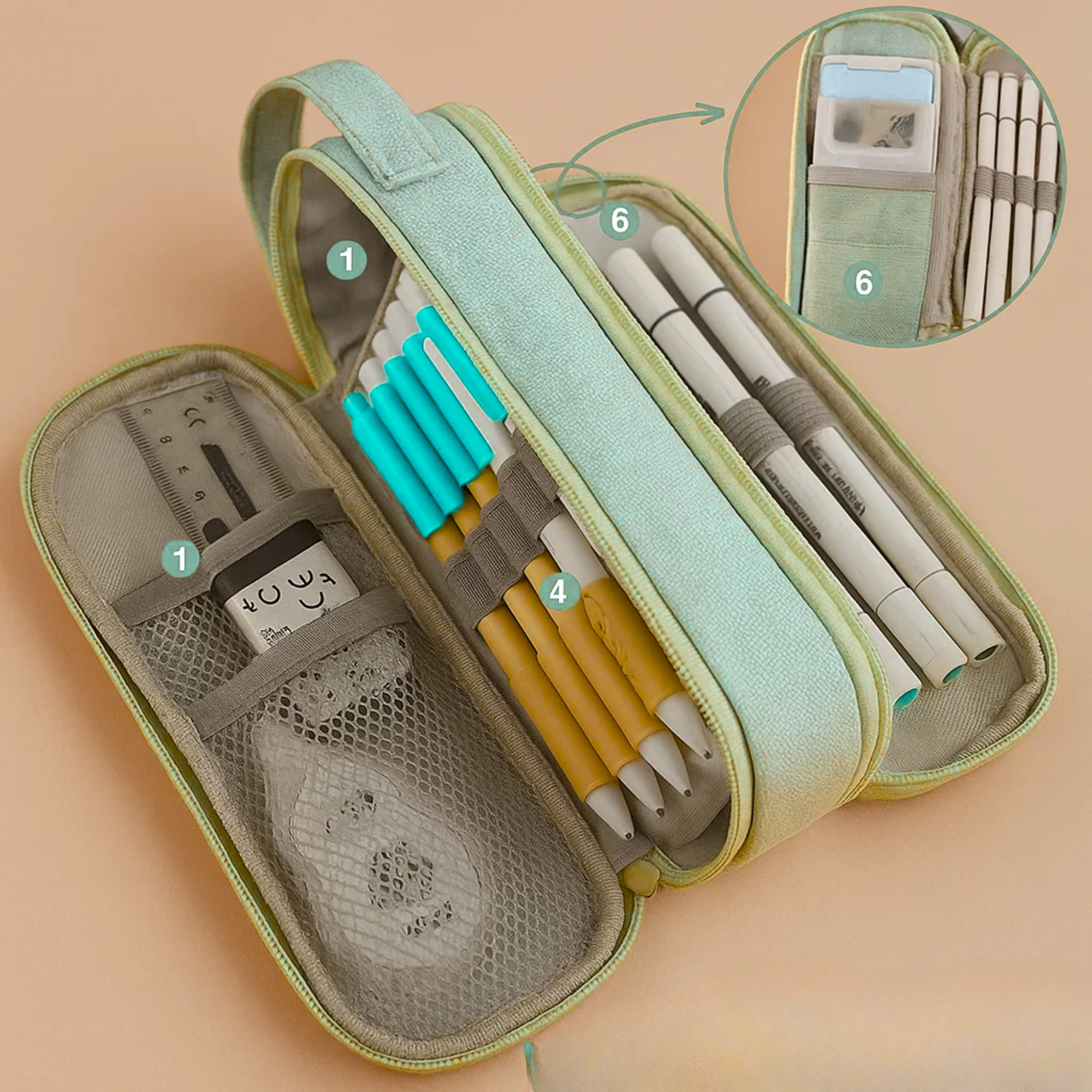 Panda Pencil Pouch - Blue