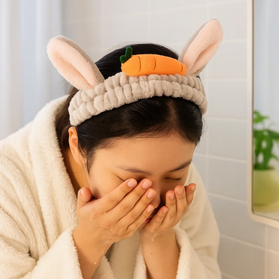 Carrot Skincare Headband Grey Soft