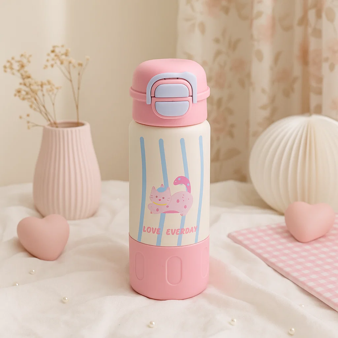 Pink Cat Love Stainless Steel Tumbler
