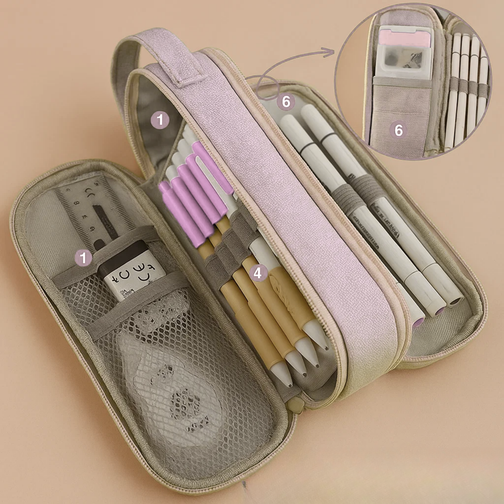 Panda Pencil Pouch - Purple