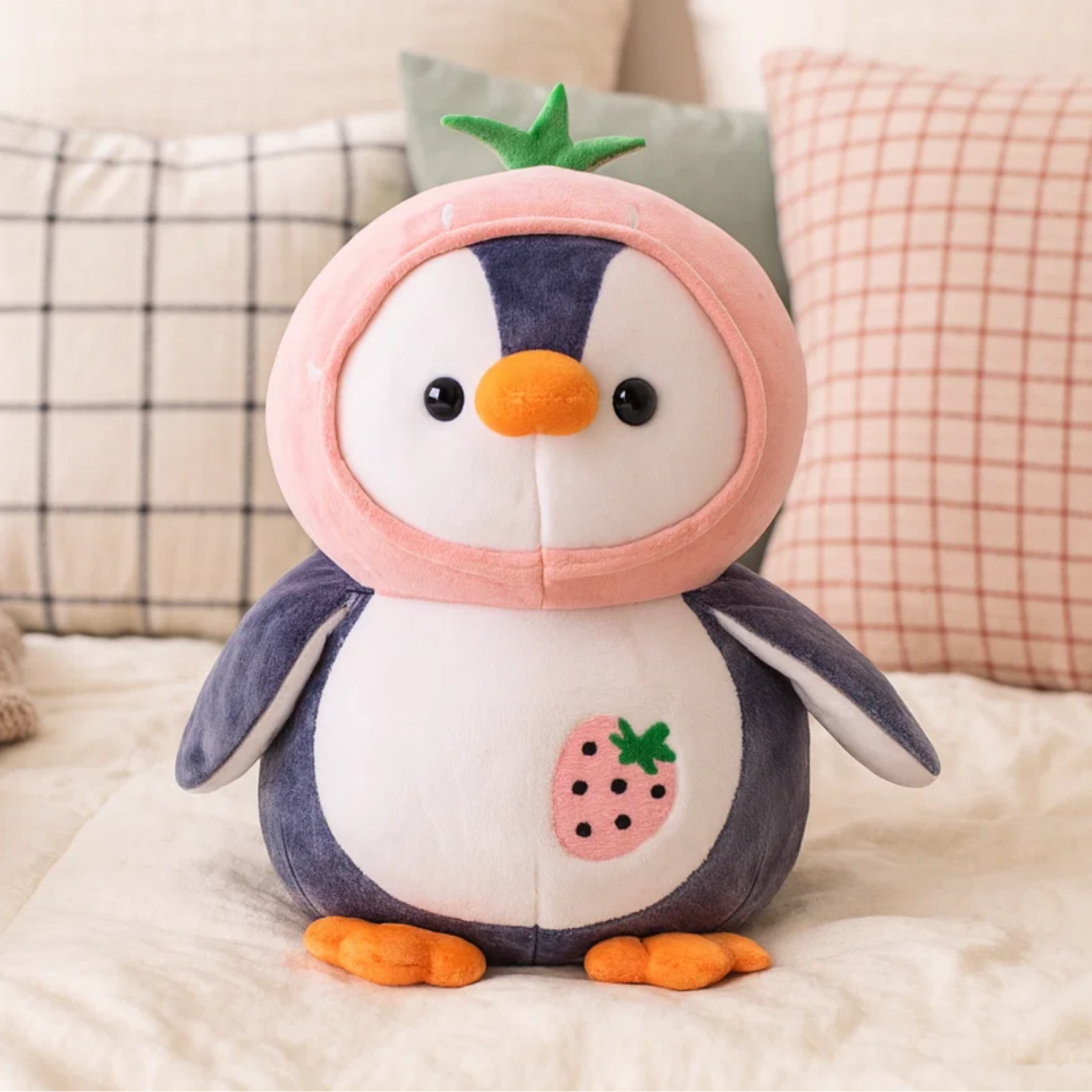 Cute Penguin Plush Toy Pink - Large
