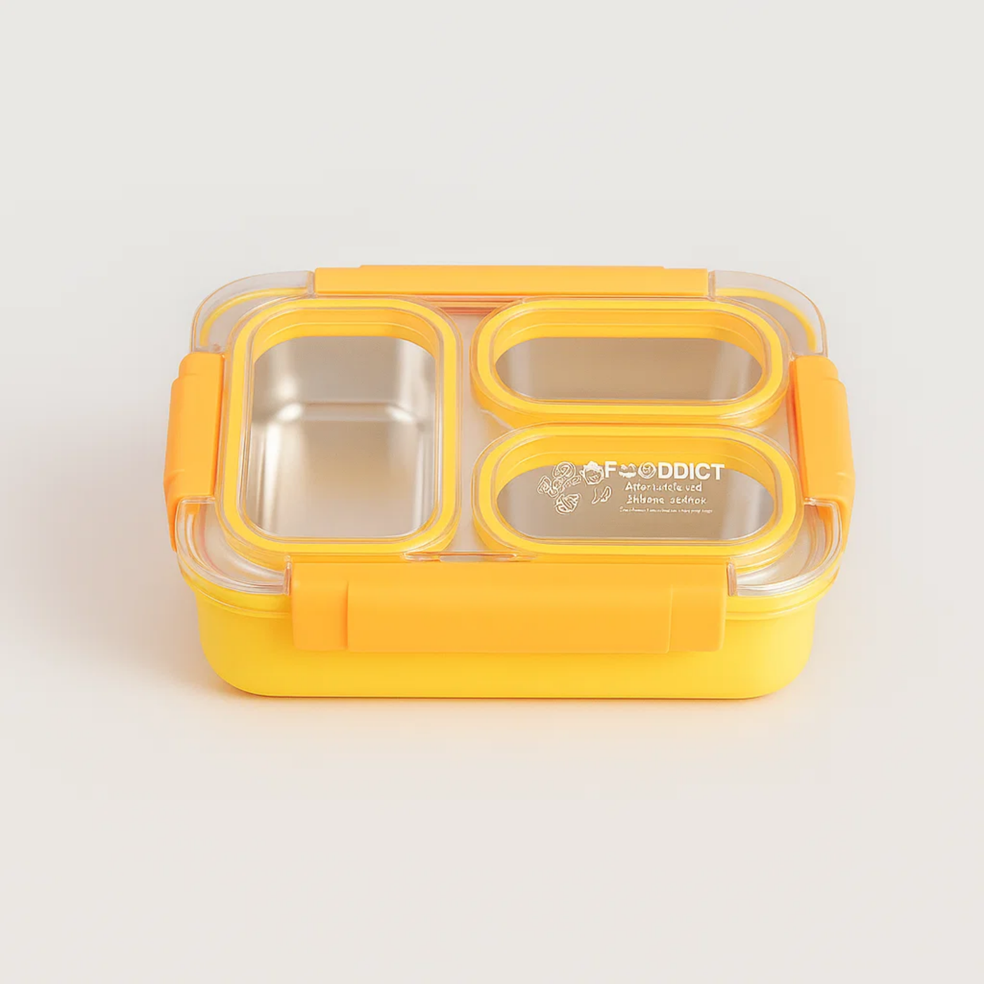 Korean Bento Box 3 Grid - Yellow