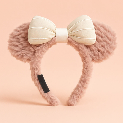 Mickey Ears With Bow Skincare Headband Pink Hard
