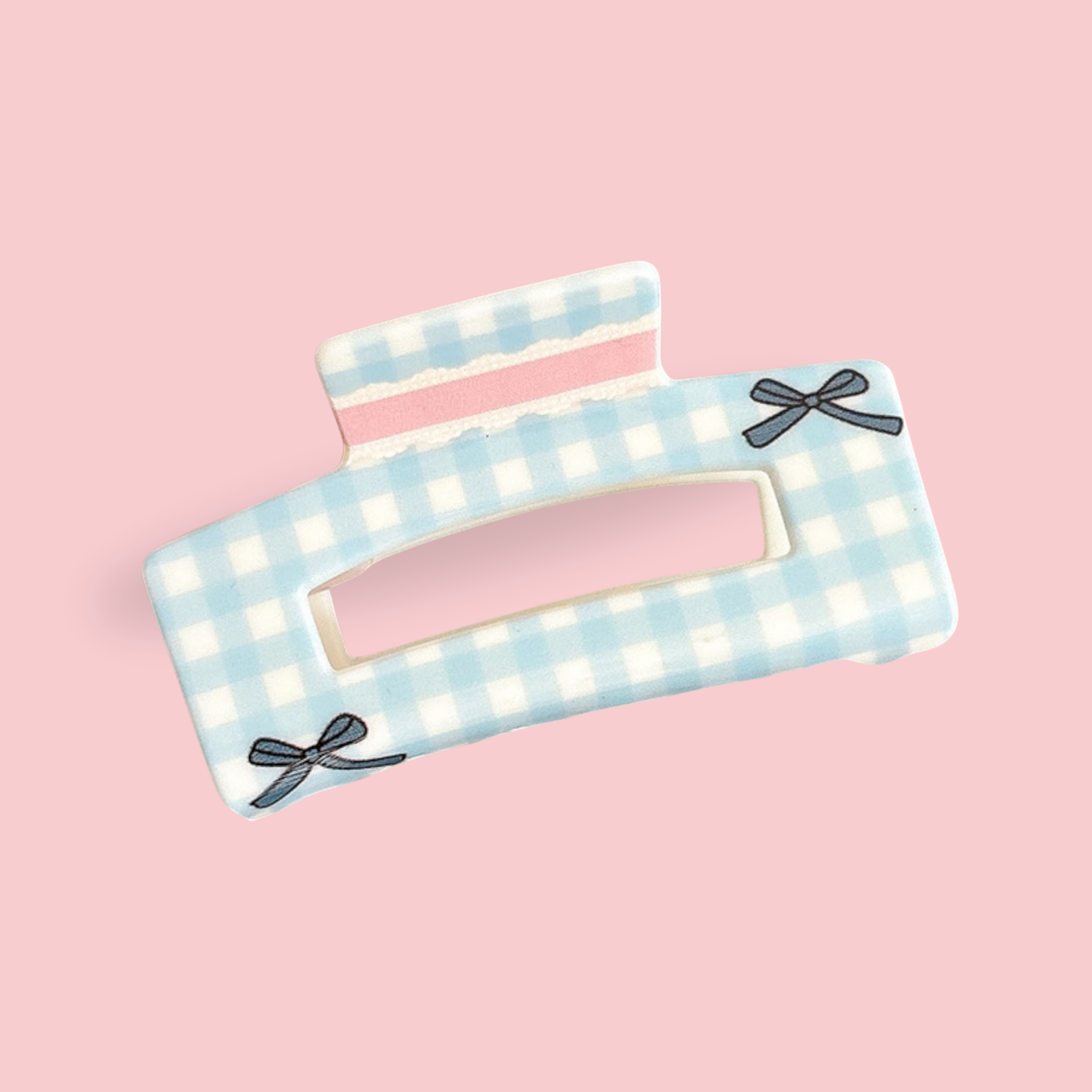 Gingham Bows Claw Clip