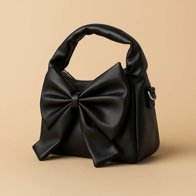 Cute Bow Sling Bag - Black