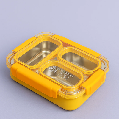Korean Bento Box 3 Grid - Yellow
