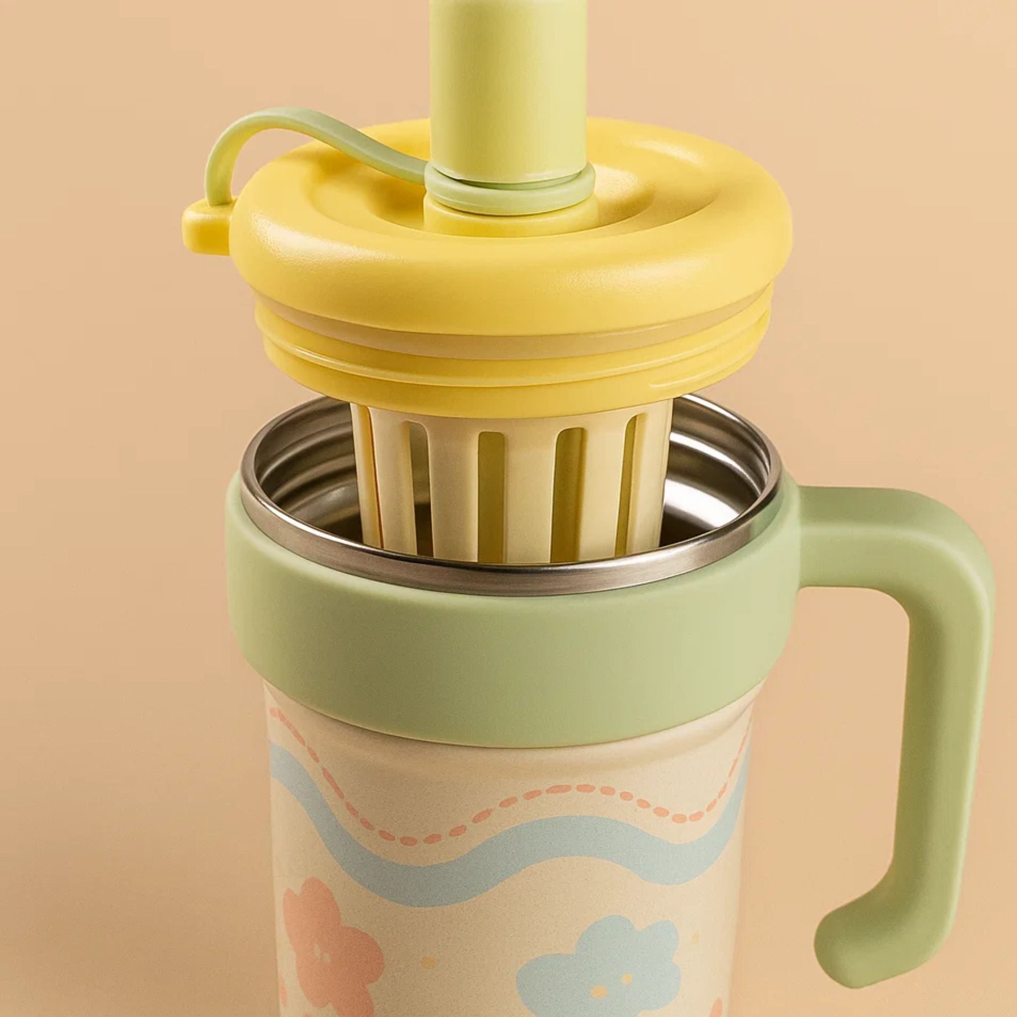 Green Gingham Stainless Steel Tumbler